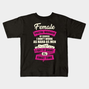 Female Postal Worker Postwoman Girl Gift Kids T-Shirt